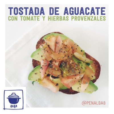 alimentación: tostada de aguacate